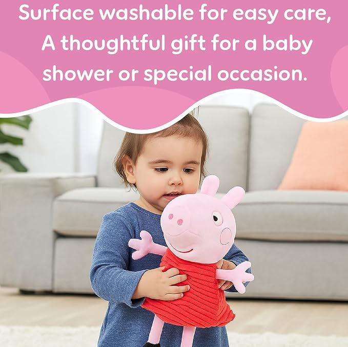 Kids Preferred Peppa Pig 12" Plush, Babies 0 Months and Up, Super Soft, Beans in Bum, Embroidered Details, Ideal for Baby Shower and Expecting Parents