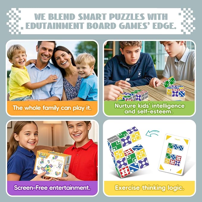 BBnote Matching Puzzle Game for Kids & Adults, Family Board Games Block for Boys & Girls Ages 6-8 8-12, 3+ Player Card Puzzles for Children 6+ Year Olds
