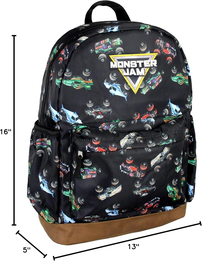 INTIMO Monster Jam Trucks Dragon Zombie Grave Digger Megalodon All Over Print Backpack 16"