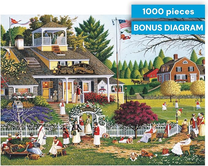 Buffalo Games Charles Wysocki Love 1000 Piece Jigsaw Puzzle - Silver Select, Multicolor, 26.75 x 19.75 in - Recycled Board - Poster Included - Expert Adult Jigsaw Puzzles