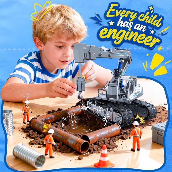 SMILESSKIDDO Crane Truck Toy - 134 PCS Hydraulic Science Kits for Kids Age 8-12, Teenage Engineering Kit Construction Vehicle STEM Toys for Ages 8+