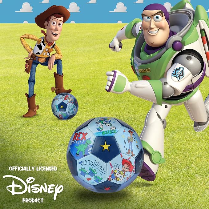 Disney Pixar Toy Story Soccer Ball, Stars Design Youth Kids Mini Soccer Ball, Blue, Size 3