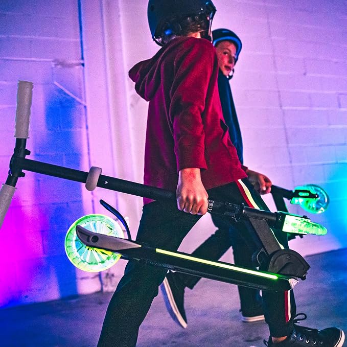 Aero Scooter for Kids 5-8 | Dynamic Lights, Hand Brake & Shock Absorption | Boys Girls 2 Wheels Kick Scooter | Foldable & Height Adjustable