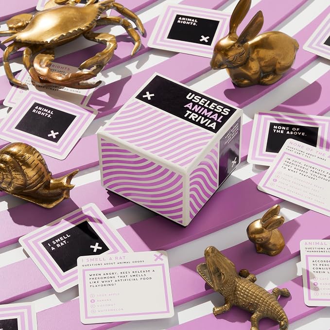 Brass Monkey Useless Animal – Trivia Card Game Set with 200 Unique Questions About All Different Kinds of Animals