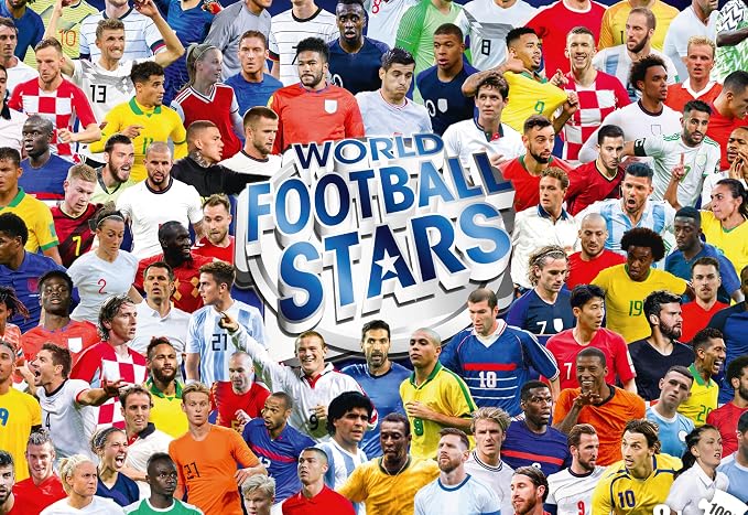 Winning Moves Games World Football Stars 1000 Piece Jigsaw Puzzle, Featuring Harry Kane, Pelé, Maradona, and More, for Ages 4 Plus