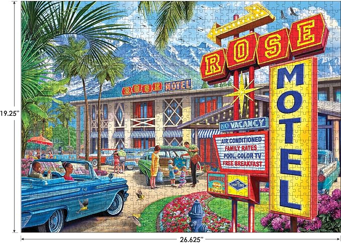 RoseArt - Back to The Past - Rose Motel - 1000 Piece Jigsaw Puzzle for Adults