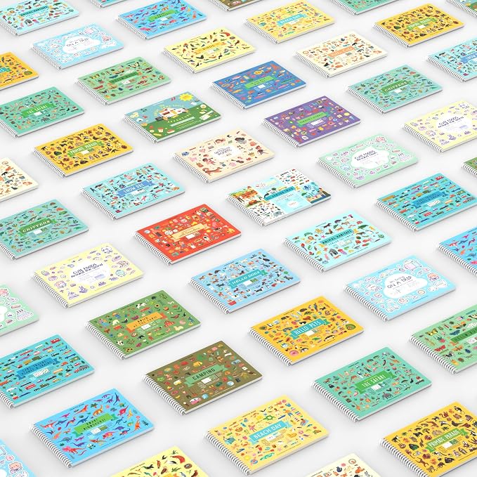 Mosaic Sticker Art 3000+ Kids Craft Kit by Cupkin, Fun Sticker by Number Activity Book, Road Trip Essentials, 52 Pages with Jewel & Foam Stickers, ABC Mosaics Art Craft Kit for Boys & Girls