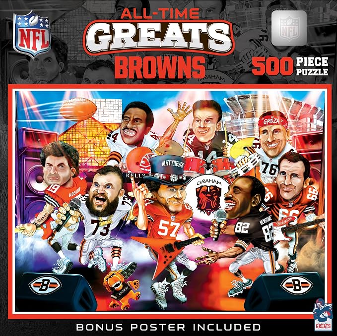 MasterPieces NFL Cleveland Browns All-Time Greats Jigsaw Puzzle - 500 Pieces - Age 14+