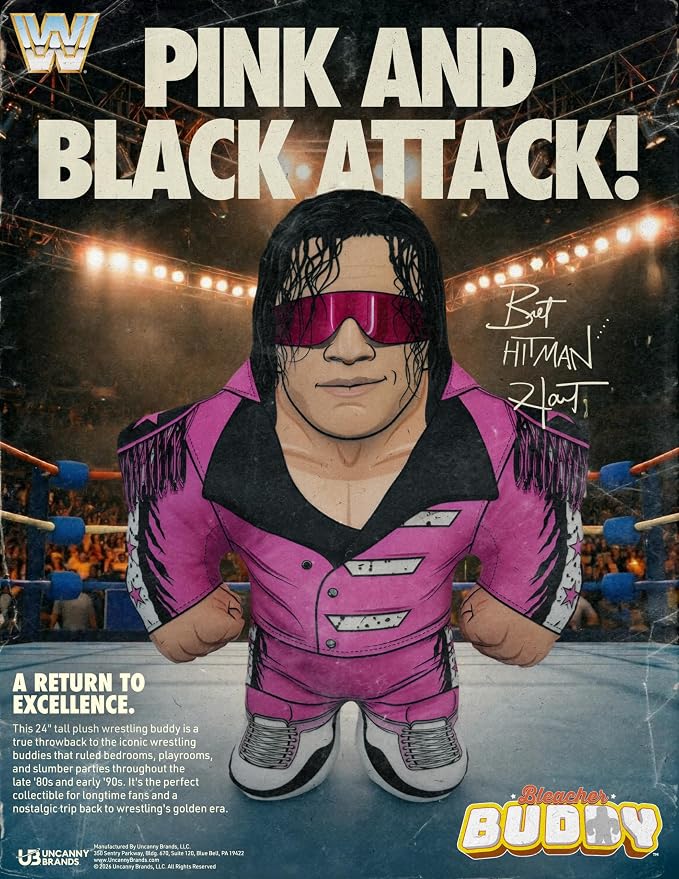 Bleacher Creatures WWE Bret Hart 24" Bleacher Buddy - Soft Plush Toy