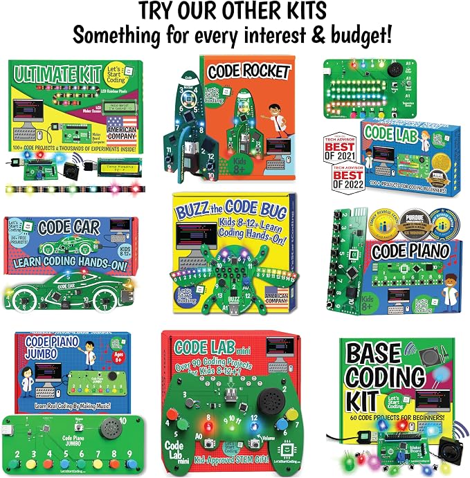 Buzz The Code Bug - Coding & STEM Toy for Kids 8-12+ from Let's Start Coding - Designed in The USA - Great Gift for 2026 - Kids Code Buzz's Features and Interactions While Learning C++