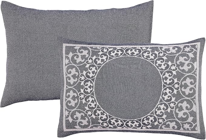Superior Cotton Blend Bedspread Set, Includes 1 Tailored Bedspread and 2 Matching Pillow Shams, Lightweight Blanket, Bedding Decor, Jacquard Vintage Floral Mandala, Lyron Collection, Full, Denim Blue