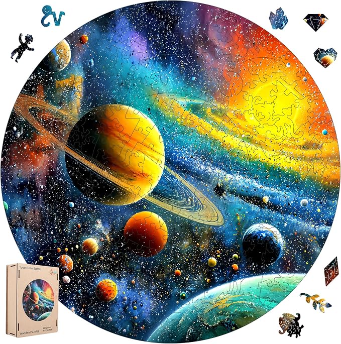 MEATRN Puzzles for Adults 500 Pieces - Space Themed Solar System Jigsaw Puzzles, Colorful Astronomy Design, Creative Gift Idea for Science Enthusiasts, Wall Decor, 16.5x16.5 in