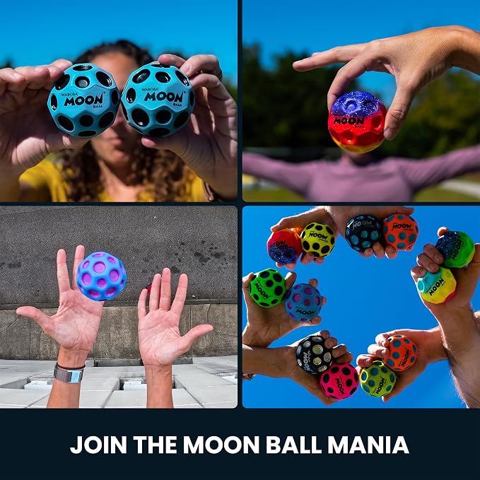 Waboba Moon Ball Gradient Hyper Bouncy Ball - All Ages Extreme Bounce and Fun - Super High Bouncing Ball Perfect for Active Play and Outdoor Games - Rainbow