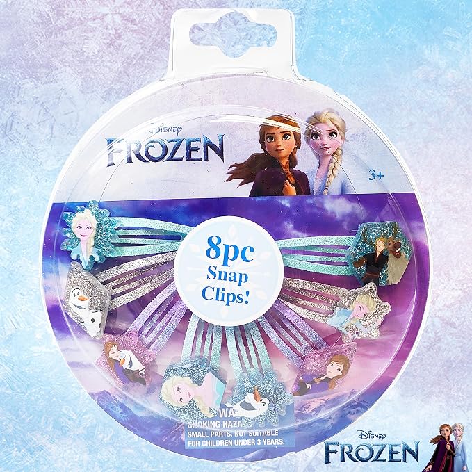 Disney Frozen Kids Hair Clips for Girls Snap Clips 8 Pack Multi Color Ages 3+