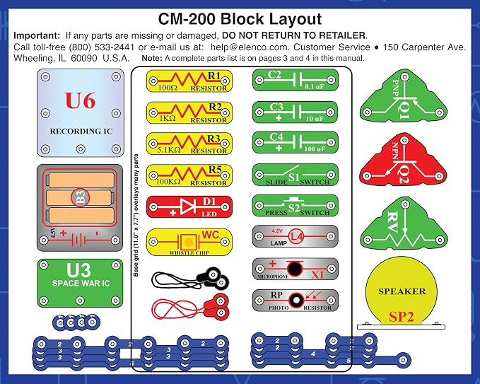 Snap Circuits 203 Electronics Exploration Kit | Over 200 STEM Projects | Full Color Project Manual | 42 Snap Modules | Unlimited Fun