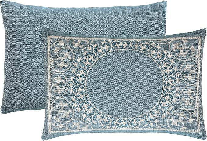 Superior Lyron Cotton Blend Bedspread Set, Includes 1 Tailored Bedspread and 1 Matching Pillow Sham, Lightweight Blanket, Bedding Decor, Jacquard Vintage Floral Mandala, Twin, Cerulean Blue