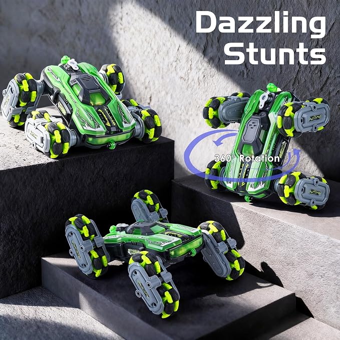 NEXBOX 8WD Remote Control Car Toys for Kids, Gesture Sensing RC Stunt Truck | Birthday Gifts, Great for Boys Age 6-12, Cool Toys with Lights Music Spray, Transformable & Durable