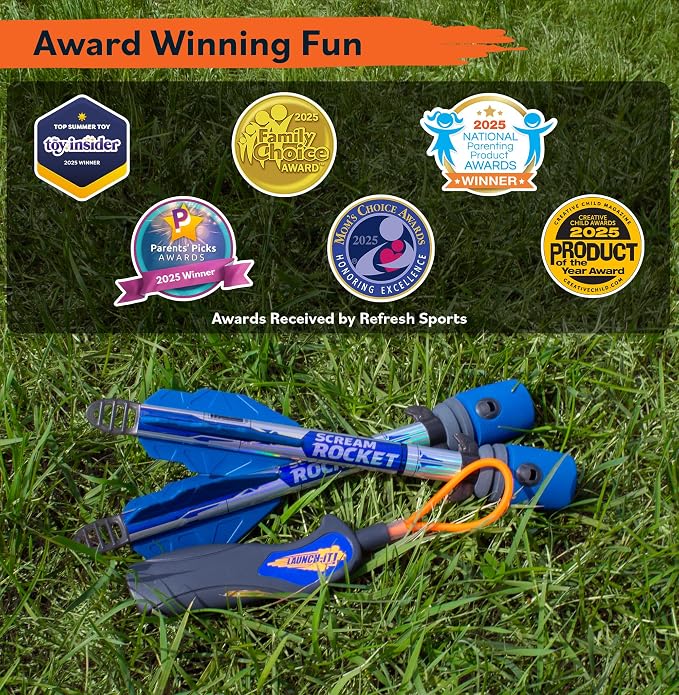 Toy Rocket Launcher for Kids: Best Outdoor Toys Slingshot Rocket Launchers & Foam Rockets Games for Boys Girls All Ages - Summer Birthday Party Gift Idea & Great Gifts for Boys Toys Age 8-10 11 12+