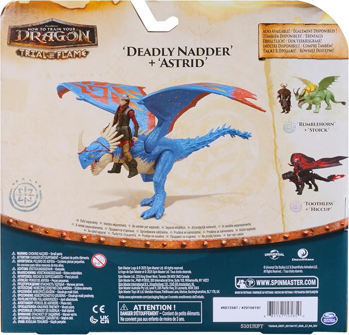 DreamWorks Dragons, How to Train Your Dragon, Deadly Nadder & Astrid, Viking Duo Action Figures, Kids Toys for Boys Ages 4 and up