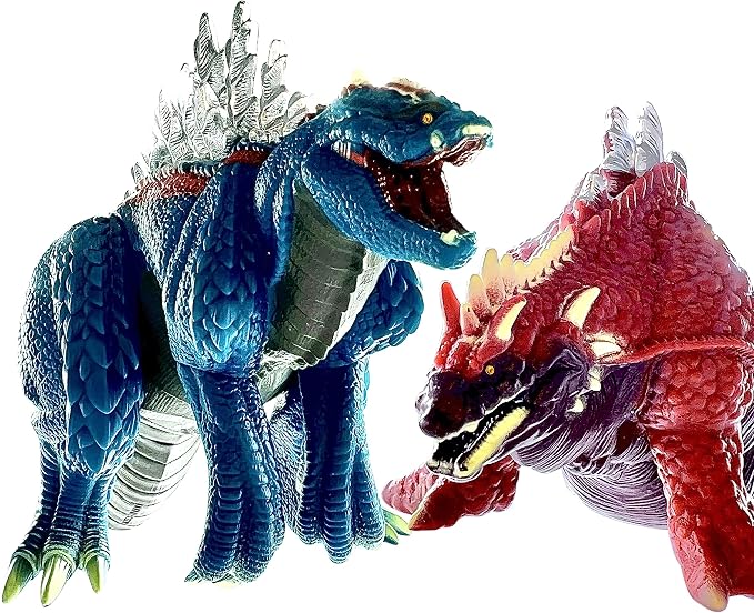TwCare Set of 2 Monster Terrestris & Amphibia Singular Point Continuity Toys, Dragon Dinosaur Reiwa era Action Figures 13'' Head to Tail, Movie Monster Series, Travel Bag