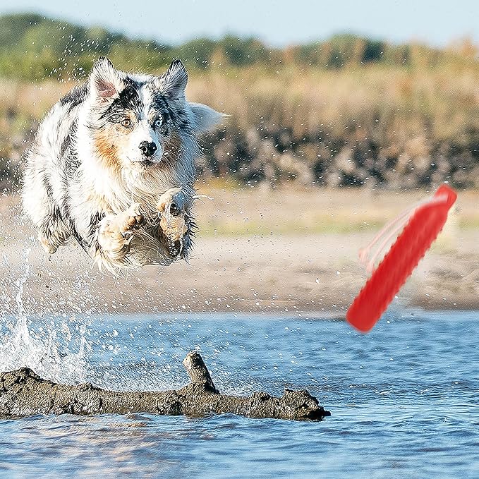 Dog Float Toy - Interactive Training Bumper & Fetching Retrieving Dog Water Toys Dummy Outdoor - Lightweight for Float on the Water Pool Fetch Rope Dog Toys for Small, Medium, Large Dogs