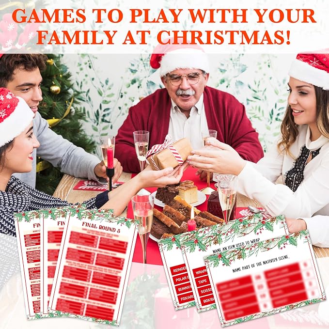 OICPYD Christmas Games for Families, Friendly Feud Game, Holiday Game for Adults Large Group Party, Christmas Party Games - a004