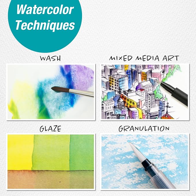 Faber-Castell Try It Box: Wet Mediums, 13 Piece Watercolor Art Set including Watercolor Pencils & Paint, Water Brush Pen and Paint Water Cup