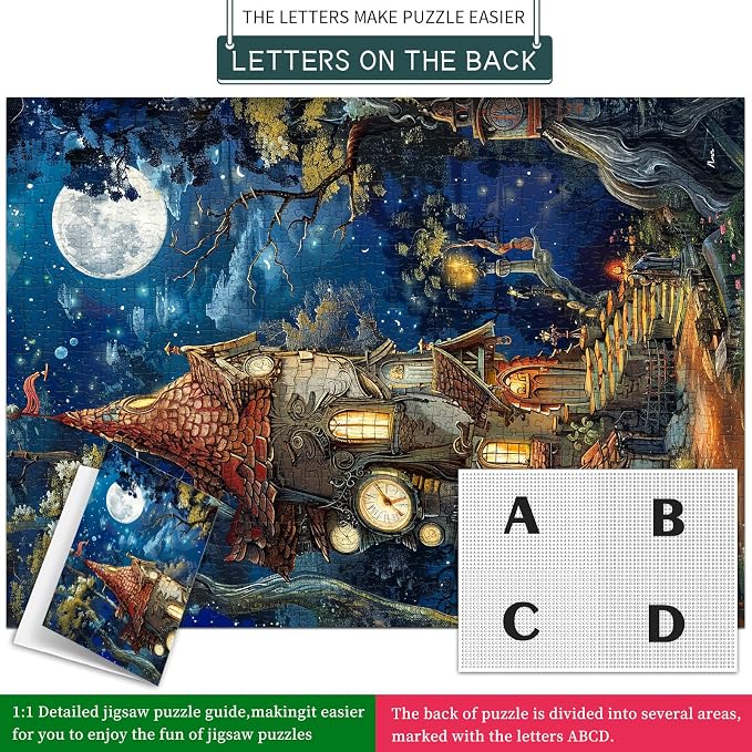 Ancient Castle Puzzles for Adults 1000 Pieces, Jigsaw Puzzles for Adults 1000 Piece, Challenging Game Toys, Impossible Puzzle, Family Decoration Puzzle