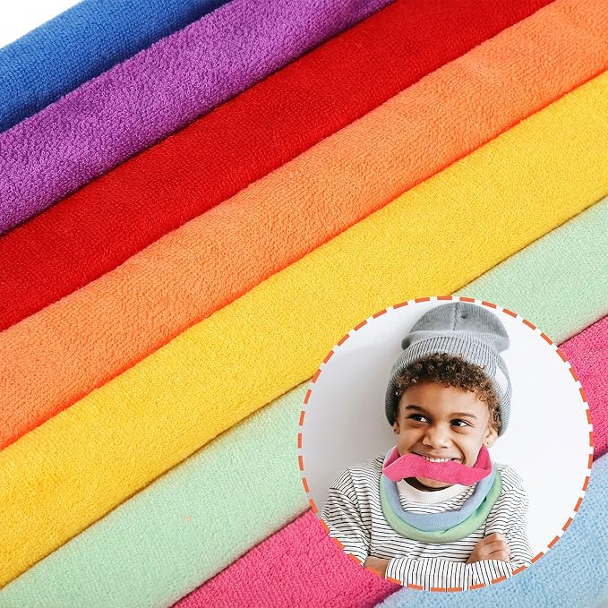Hicarer 8 Pieces Chew Necklaces for Sensory Kids, Soft and Absorbent Terry Cloth Teething Chewy Necklace Absorbent Alternative to Chewing Clothing for Boys and Girls (Vibrant Colors)
