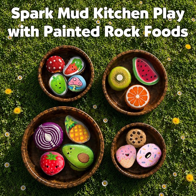 Creativity for Kids Chalk n' Rock Bucket Kit | Draw Chalk Designs and Paint 20 Rocks | Fun DIY Sidewalk Art and Outdoor Activity for Kids | Summer Activites for Kids (Ages 6+)