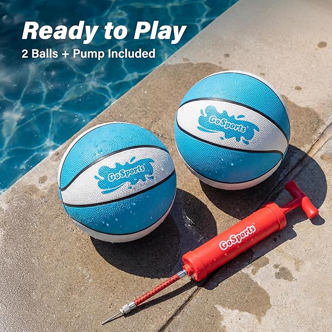 GoSports Water Basketballs 2 Pack - Choose Between Size 3 and Size 6, Great for Swimming Pool Basketball Hoops