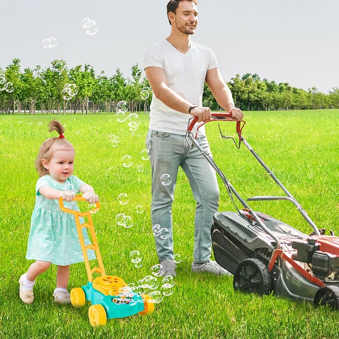 ArtCreativity Bubble Lawn Mower for Kids, Electronic Bubble Blower Machine, Summer Outdoor Push Toys for Kids, First Birthday Gift for Boys and Girls (Gender-Neutral)