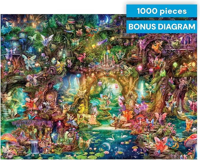 Buffalo Games - Aimee Stewart The Butterfly Ball 1000 Piece Jigsaw Puzzle, Made in USA, Premium Recycled Board, Reference Diagram