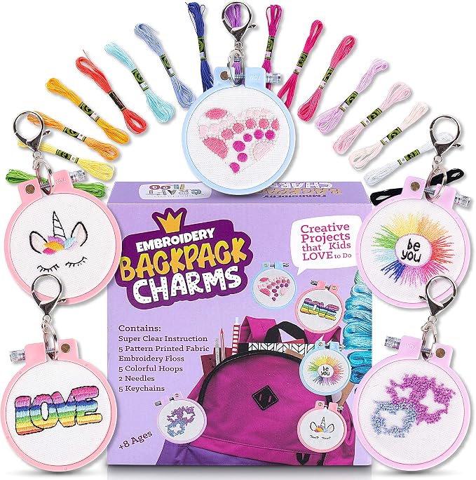 5 Stamped Embroidery kit With Embroidery Patterns. Embroidery Kit For Beginners, Needlepoint Kits For Beginners. Best Beginner Embroidery Kit For Kids Embroidery Starter Kit Cross Stitch Kits