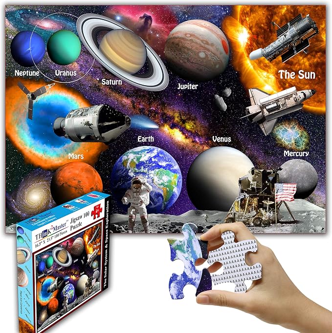 Think2Master Solar System & Space Exploration 100 Pieces Jigsaw Puzzle Best Gift. 23.4” X 16.5”