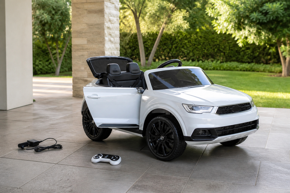 Kids’ ride-on car switched off for a safe troubleshooting inspection