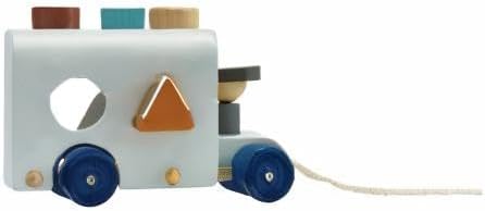 PlanToys® Wooden Shape Sorting Bus Toy for Kids Ages 3+ | Montessori Pull Along & Colour Learning Activity for Sorting, Coordination & Fine Motor Skills | Eco-Friendly Educational Playset