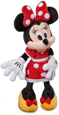 Disney Store Official Minnie Mouse Red Dress Medium Soft Toy for Kids, Cuddly Character with Fuzzy Texture and Embroidered Details, Disney Plushy Suitable for All Ages
