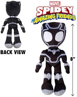 Marvel Spidey & His Amazing Friends 8" Plush 3-Pack Set - Hulk, Black Panther, Iron Man - Officially Licensed Stuffed Animal Toy Figures - Spider-Verse Gift for Kids, Boys, Girls