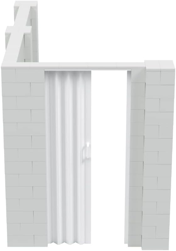 EverBlock 6’ x 10’ x 7’ L-Shaped Wall Kit with Accordion Door | 3’ x 7’ Doorway | Modular Building Blocks | Wall Display | Room Divider & Partition | Reusable | Indoor & Outdoor Use | Yellow