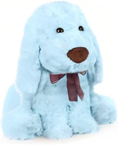 WEIGEDU Blue Goldendoodle Furry Poodle Puppy Dog Blue Stuffed Animal Plush Toys for Kids Boys Girls Birthday Bedtime Xmas Gift, 11.8 inches