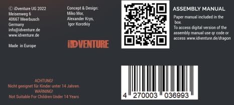iDventure Wooden Marble Run Dragon | 3D Mechanical Wooden Model Kit | Hand-Cranked Marble Track with 15 Steel Balls | Unique DIY Gift for Adults & Teens