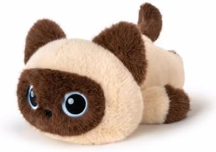 Weighted Cat Stuffed Animal, 20-Inch, 4 lbs Siamese Cat Plush, Cuddly Soft Plushie Pillow Gift for Kids & Adults