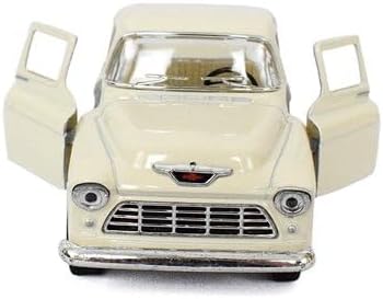 KiNSMART 1955 Chevrolet Stepside Pickup Truck 5 Inch 1:32 Scale Die Cast Metal Little Truck (White)