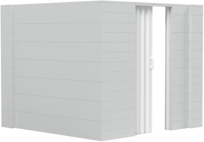 EverBlock 8’ x 8’ x 7’ L-Shaped Wall Kit with Accordion Door | 3’ x 7’ Doorway | Modular Building Blocks | Wall Display | Room Divider & Partition | Reusable | Indoor & Outdoor Use | Translucent