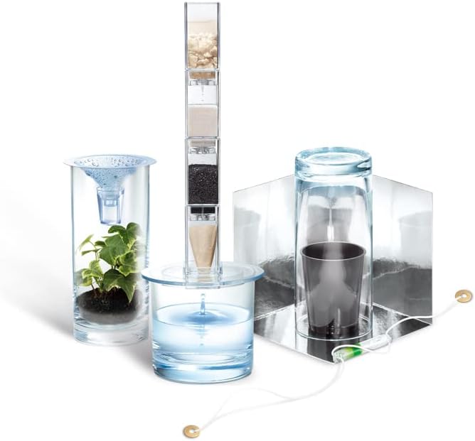 4M: Green Science: Clean Water Science - DIY Mini Water Filtration & Desalination Plant Kit, Solar Powered, STEM Experiment Activity, Kids Ages 5+