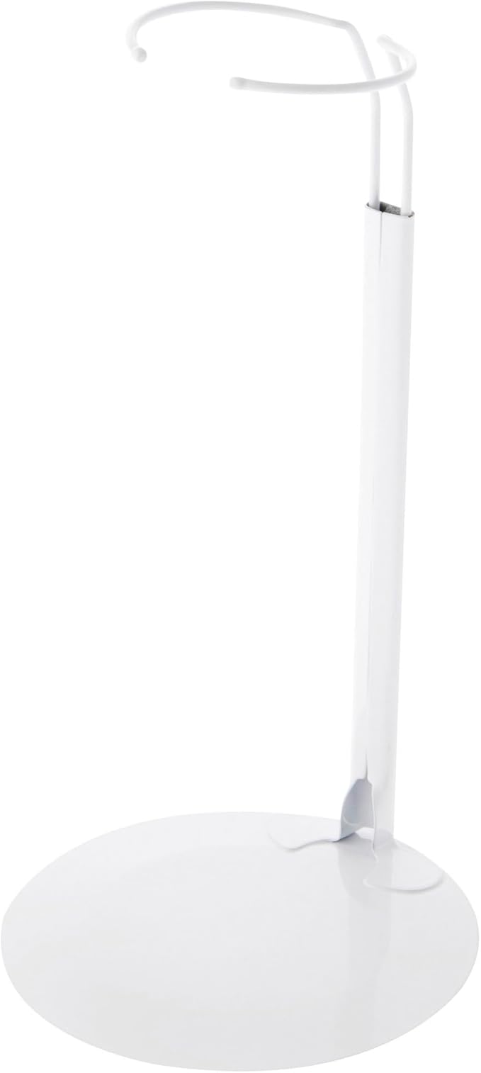 Plymor DSP-90W White Adjustable Doll Stand, fits 15, 16, 17, 18, 19, 20, and 21 inch Dolls, Waist is 3" - 4" wide, 8" - 11" around, Pack of 12
