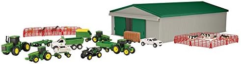 TOMY John Deere Die-Cast Farm Toys Playset - 1:64 Scale - Includes Farm Animals, Machine Shed, Toy Tractors, Toy Trucks, and Farm Tools - 70 Count - 8 Years and Up