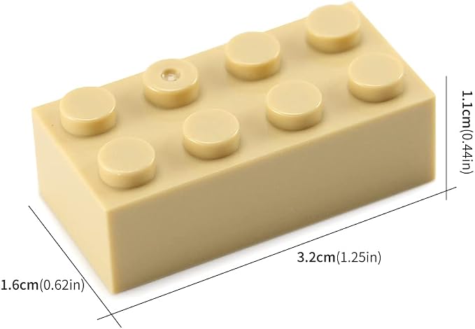 100pcs 2x4 Bricks Tan Parts Pieces Classic Building kit Creative Set Basic Blocks Toy Accessories Compatible with 3001 Major Brands