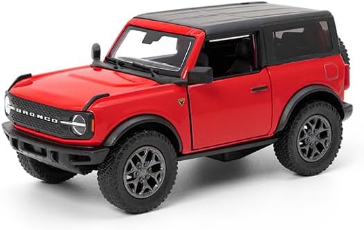 KiNSMART - 2022 Ford Bronco SUV 5 Inch 1:34 Scale Die Cast Metal Model Toy Truck (Red Hardtop)